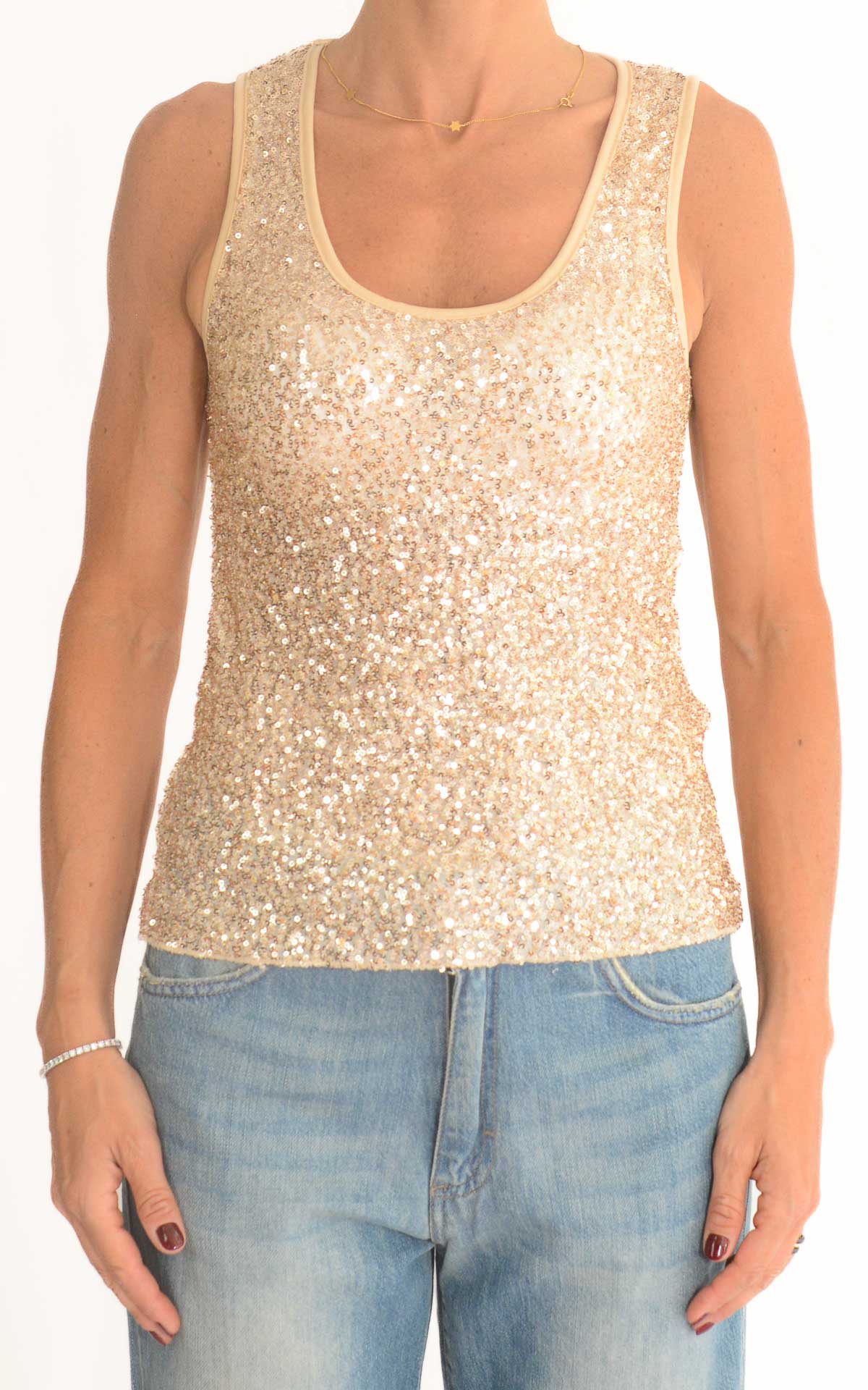 Susymix - Canotta paillettes - Oro