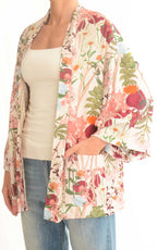 Off-on - Kimono in viscosa fantasia floreale - Burro