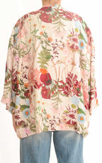 Off-on - Kimono in viscosa fantasia floreale - Burro