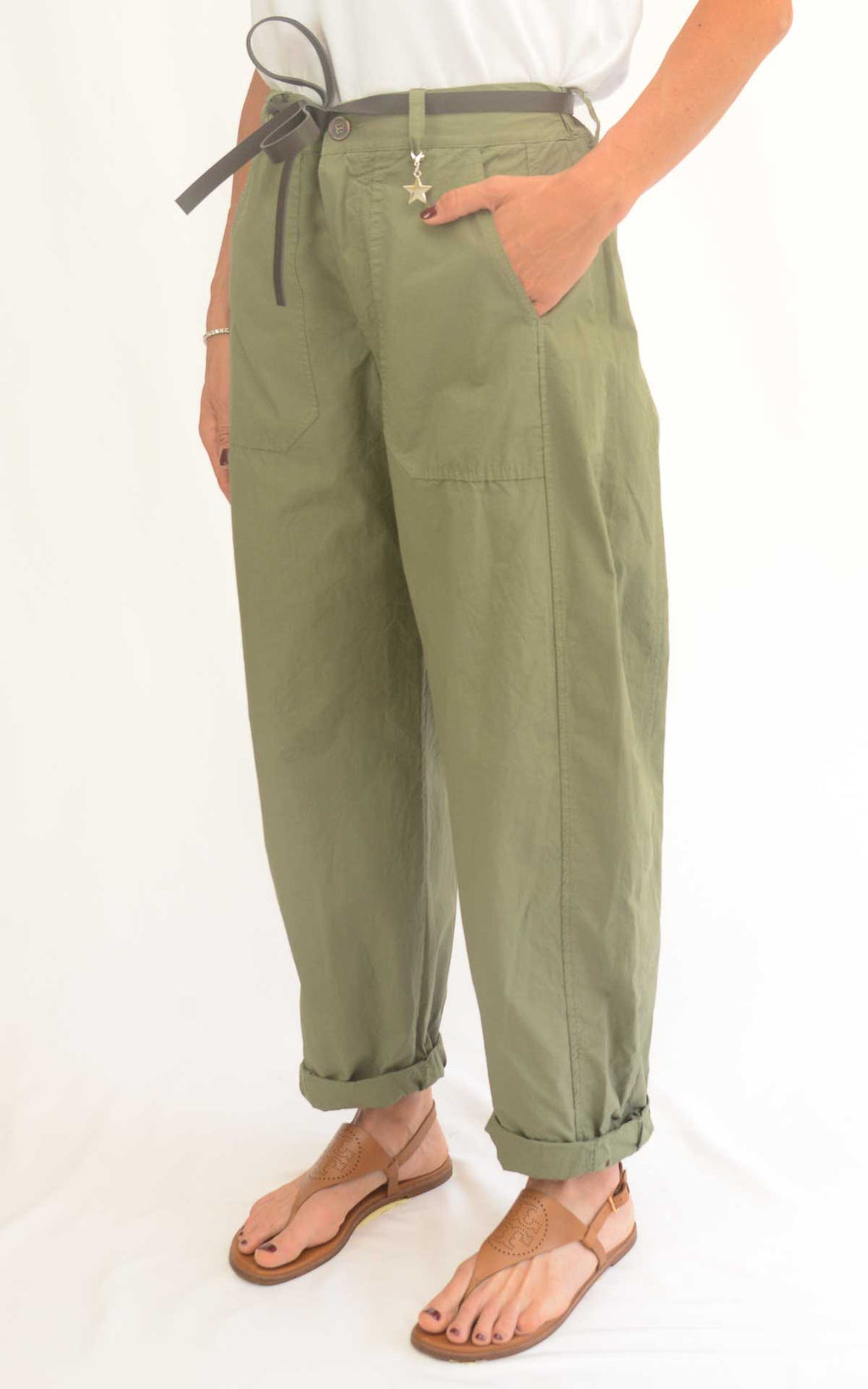 Susymix - Pantalone ovetto stellina cotone leggero - Verde