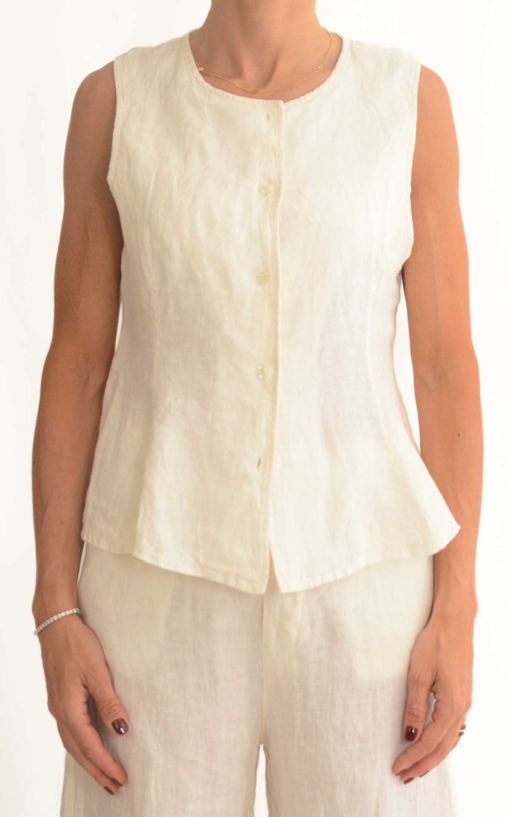 Susymix - Gilet in lino - Latte