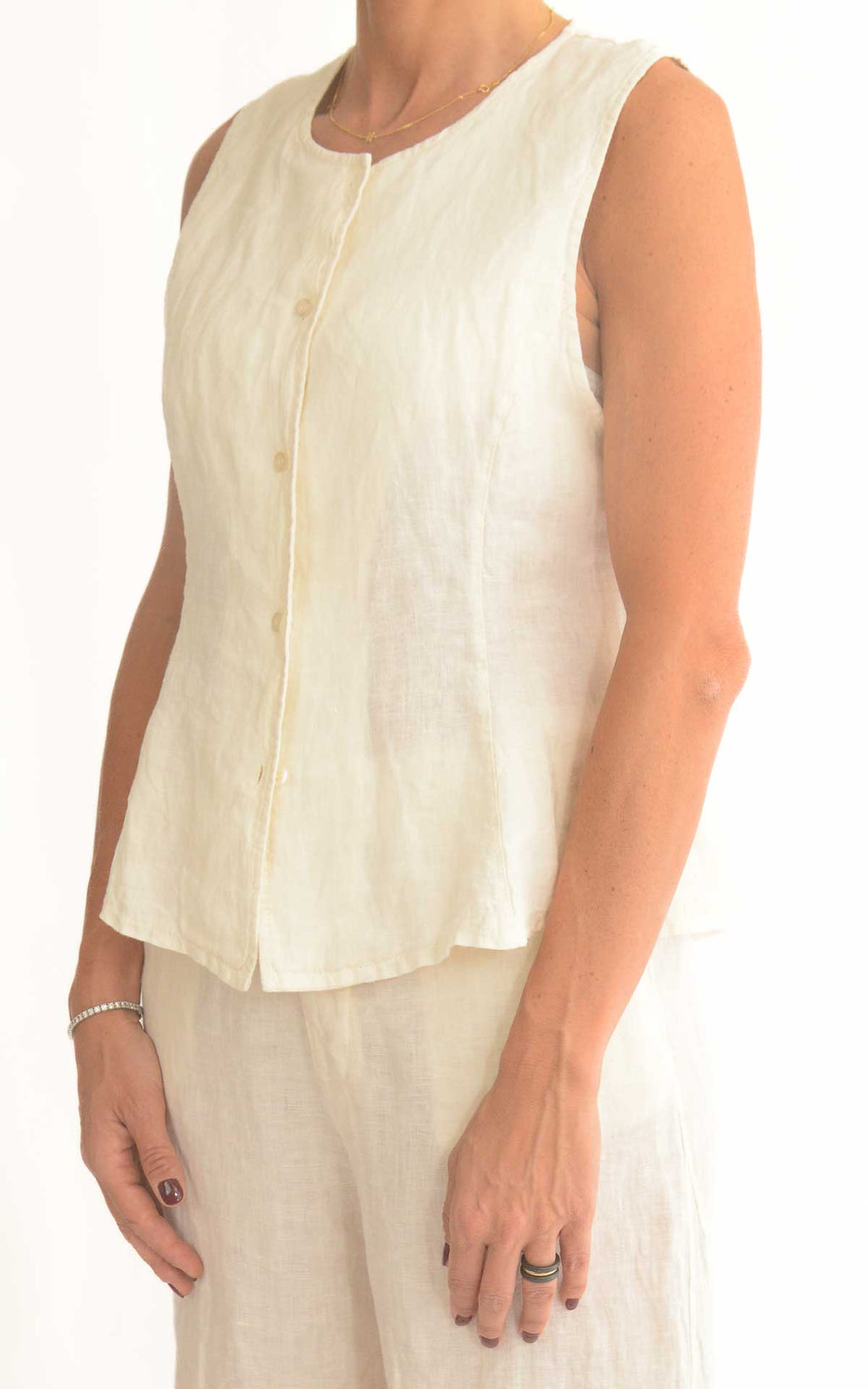 Susymix - Gilet in lino - Latte