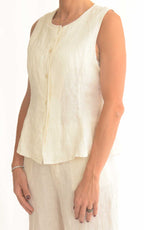 Susymix - Gilet in lino - Latte