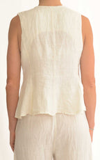Susymix - Completo lino gilet/pantalone - Latte