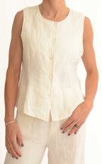 Susymix - Gilet in lino - Latte