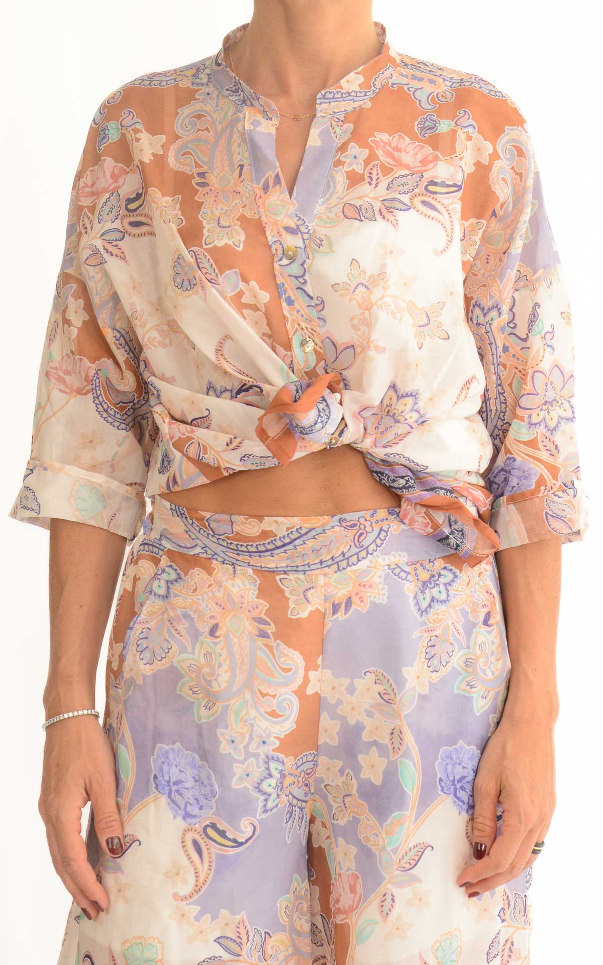 Susymix - Camicia in voile fantasia - Coccio/Lilla