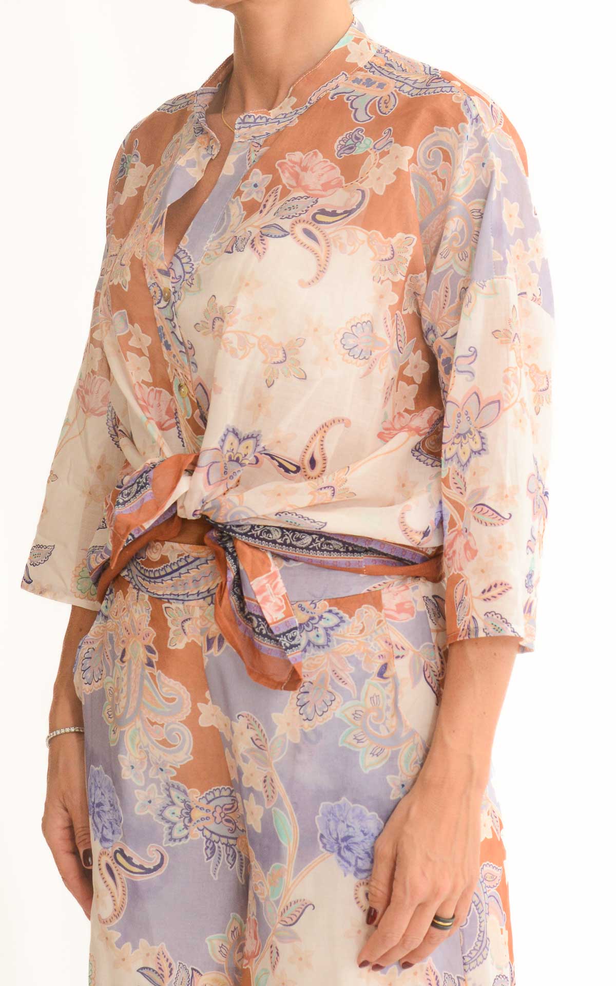 Susymix - Camicia in voile fantasia - Coccio/Lilla