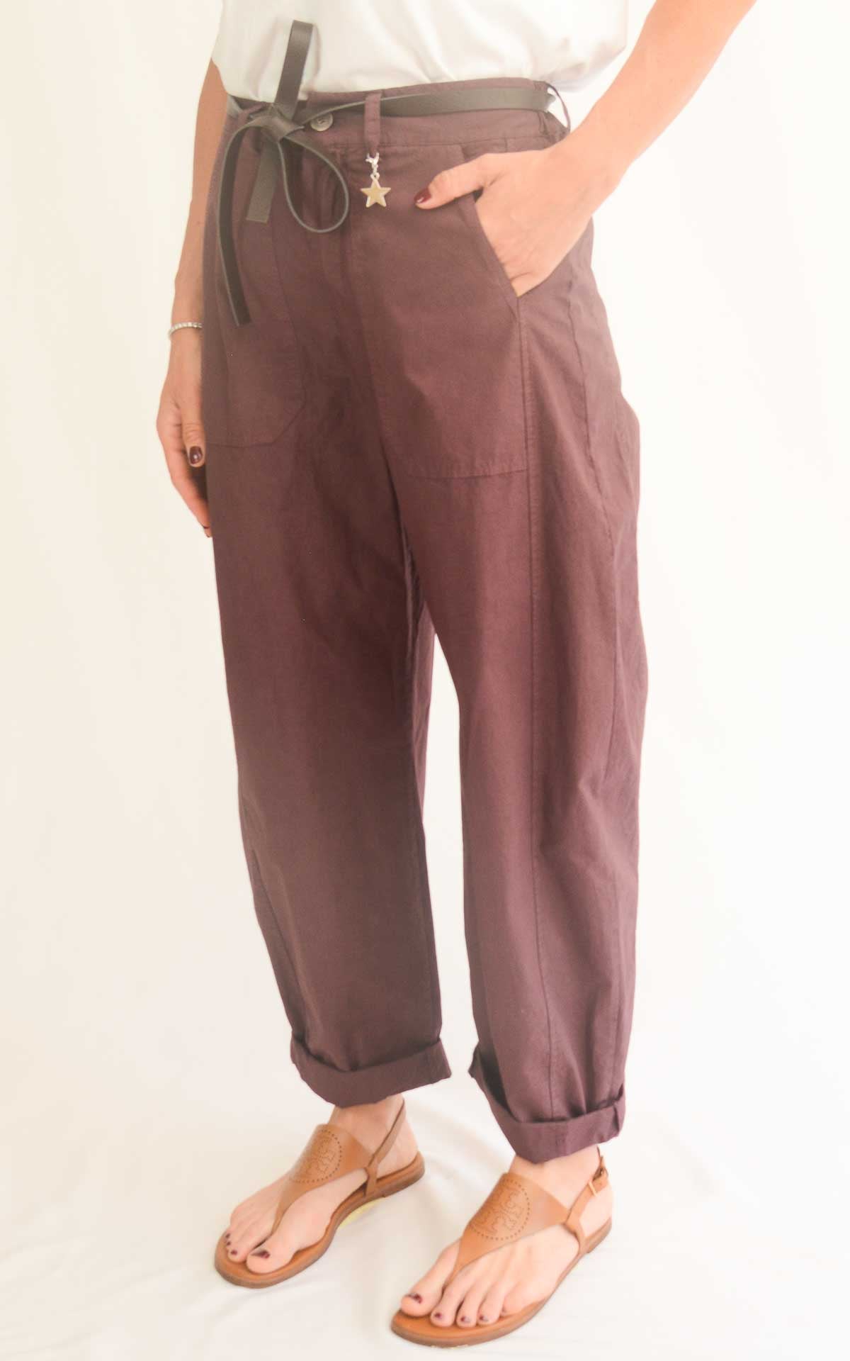 Susymix - Pantalone ovetto stellina cotone leggero - Fico