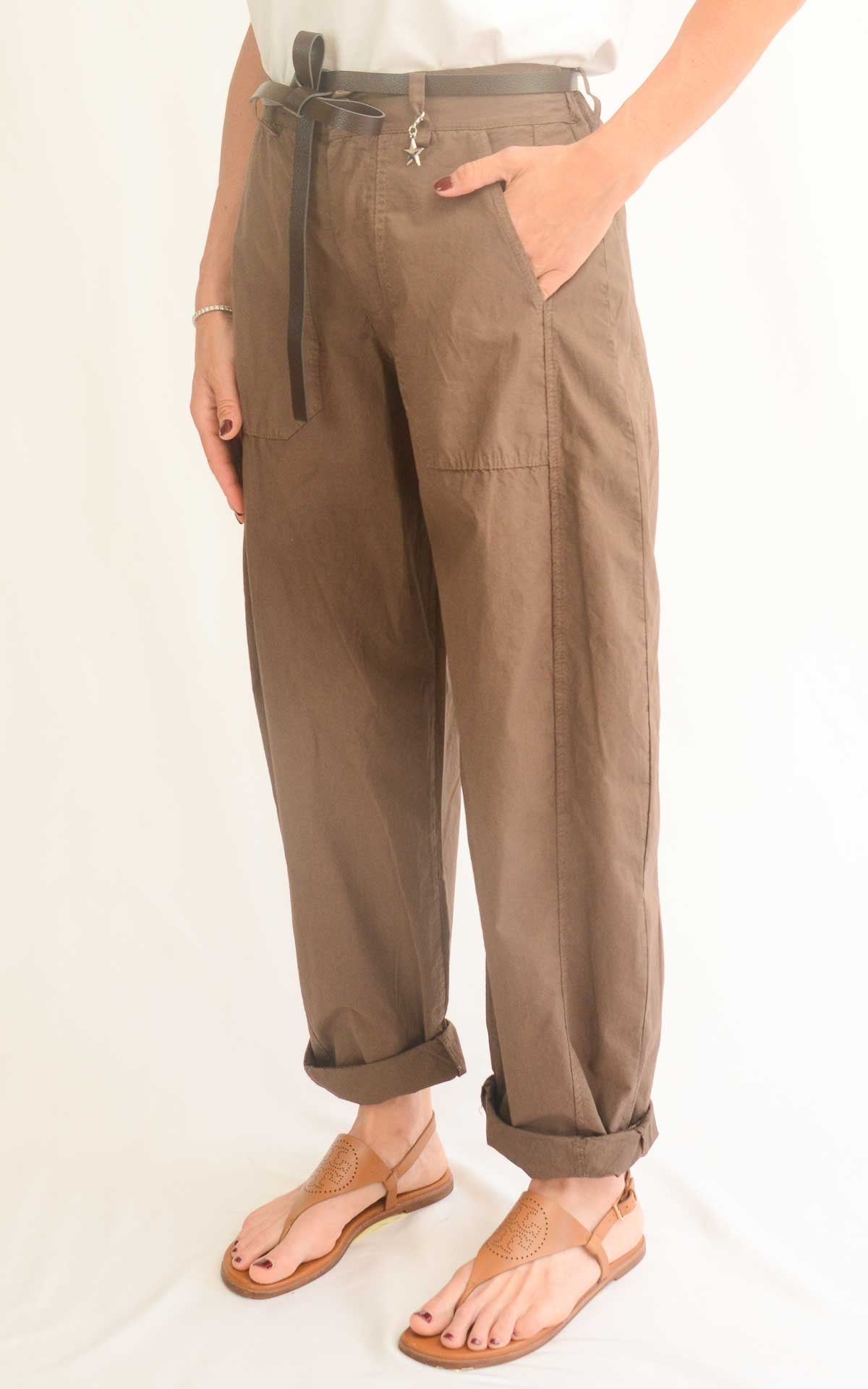 Susymix - Pantalone ovetto stellina cotone leggero - Moro