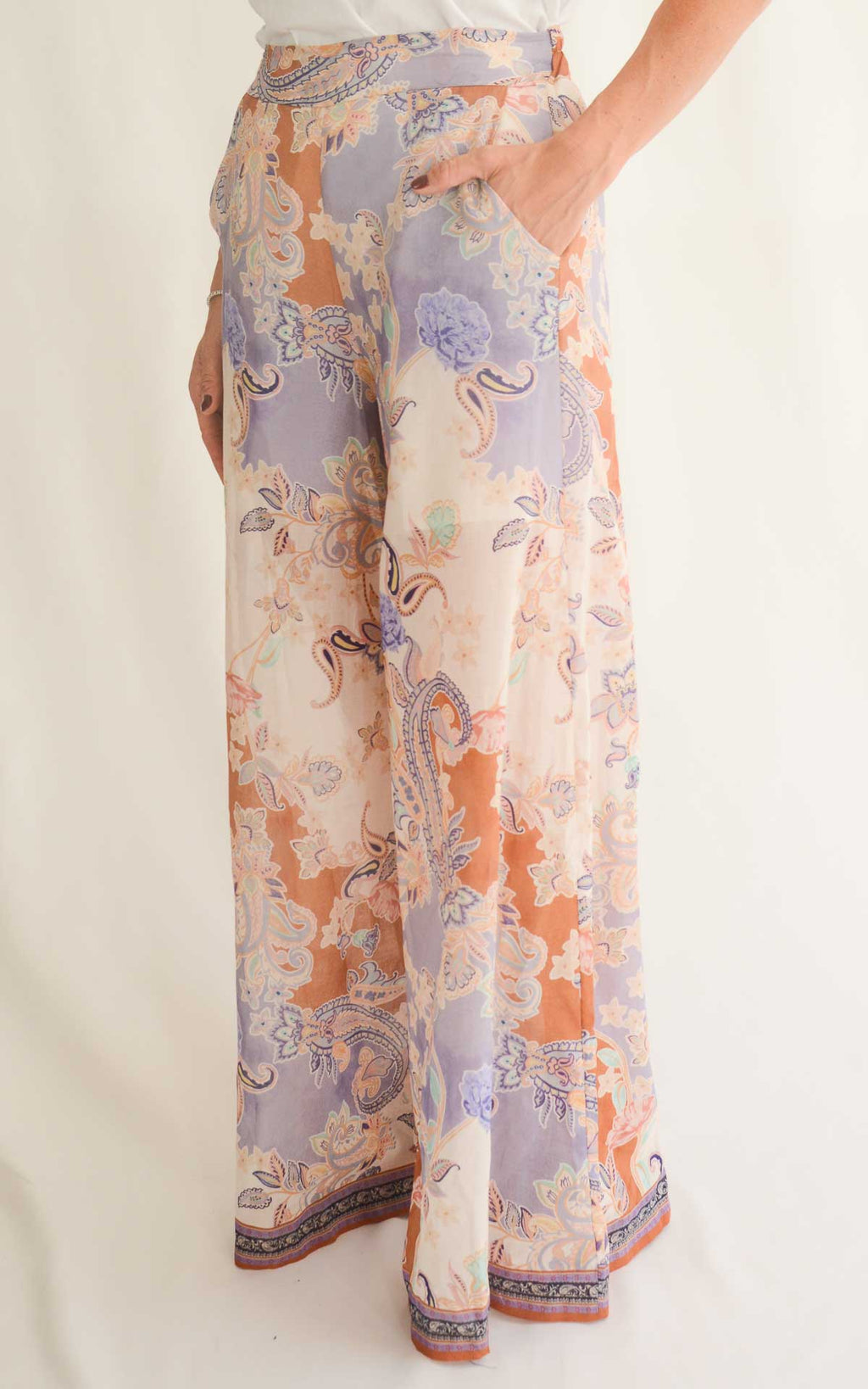 Susymix - Pantalone in voile fantasia - Coccio/Lilla