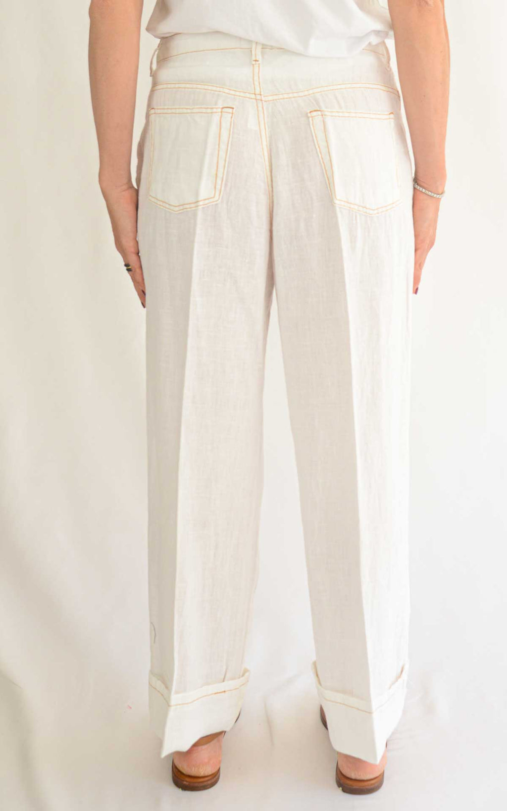 Susymix - Pantalone in lino - Bianco
