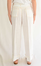 Susymix - Pantalone in lino - Bianco