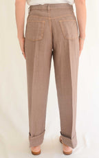 Susymix - Pantalone in lino - Moro