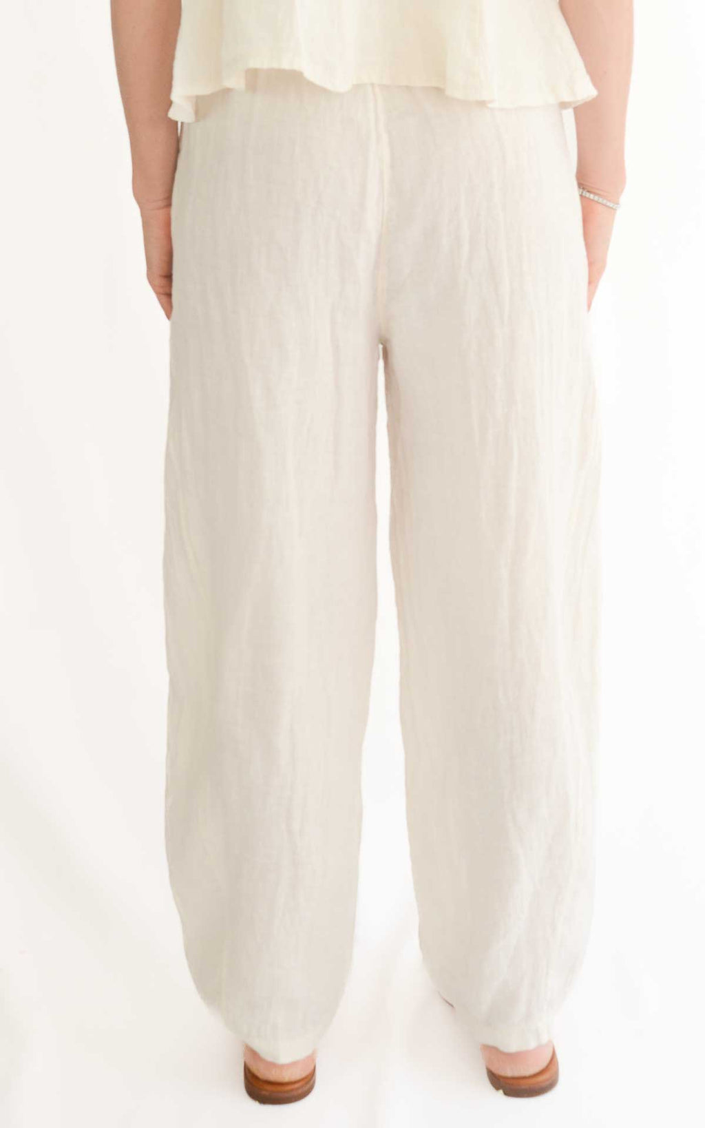 Susymix - Pantalone barrel lino - Latte