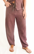 Susymix - Pantalone barrel lino - Fico