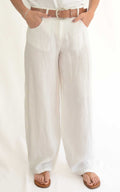 Susmymix - Pantalone morbido lino - Bianco