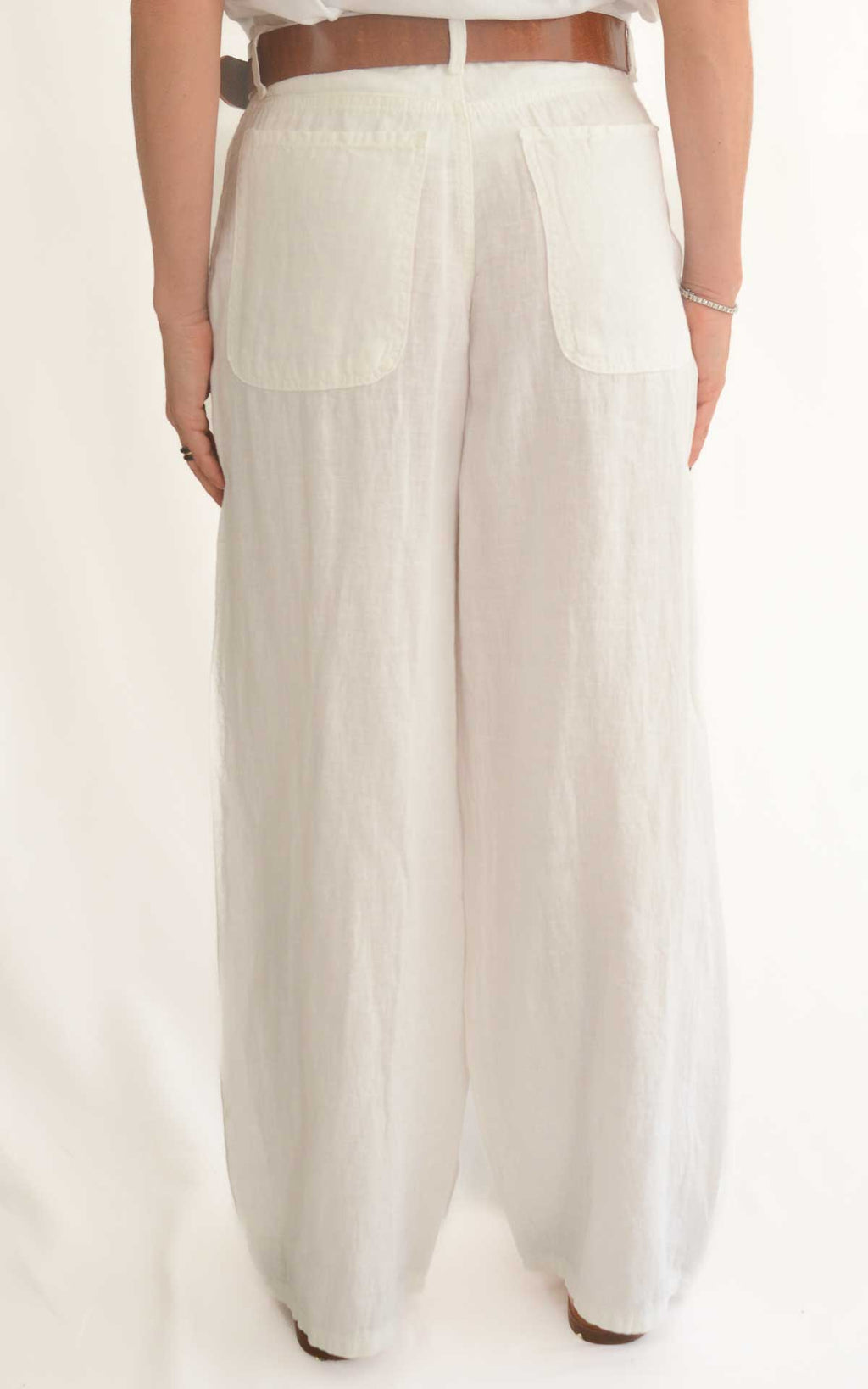 Susmymix - Pantalone morbido lino - Bianco