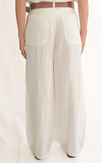 Susmymix - Pantalone morbido lino - Bianco