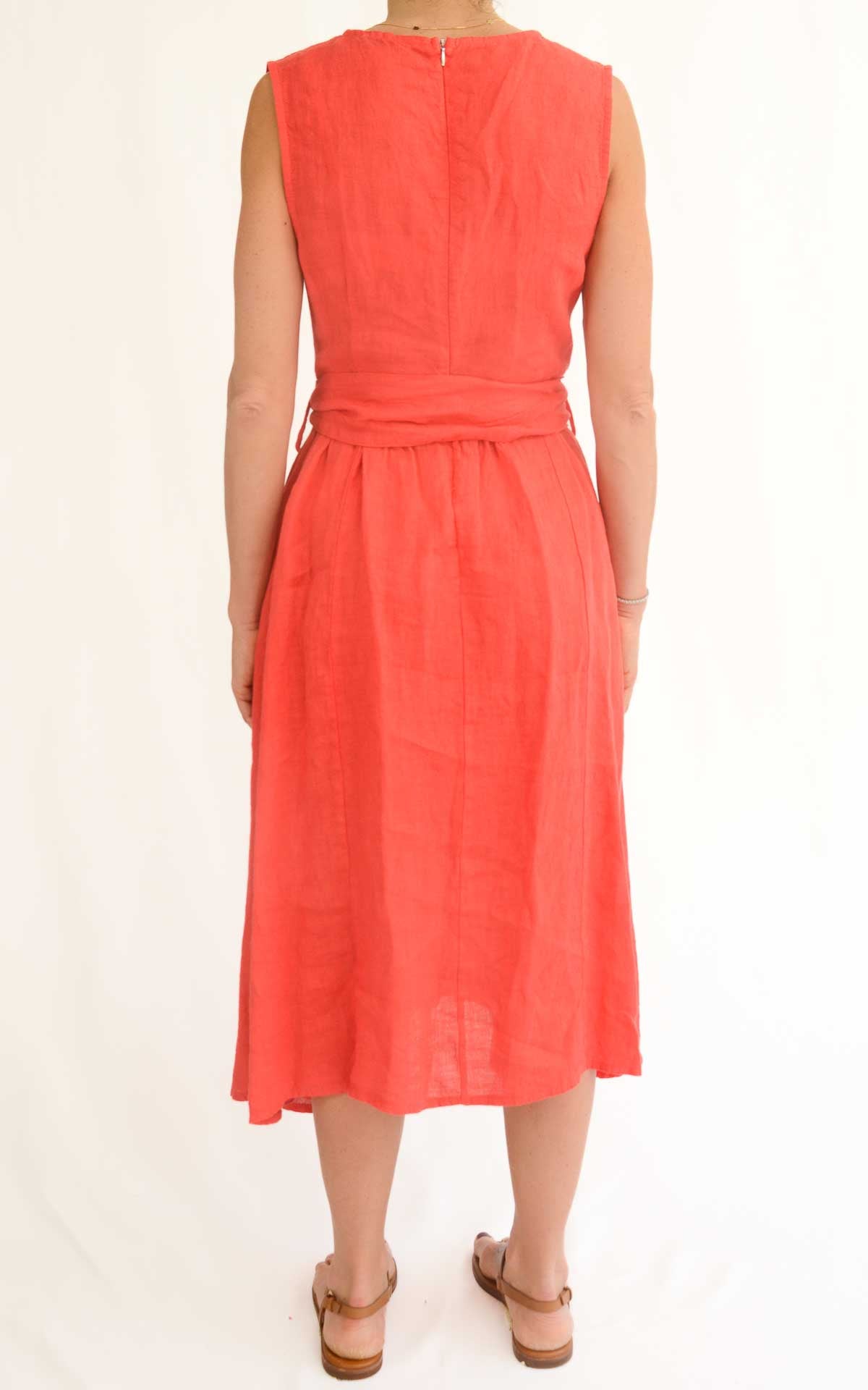 Off-on - Abito lino con cintura -