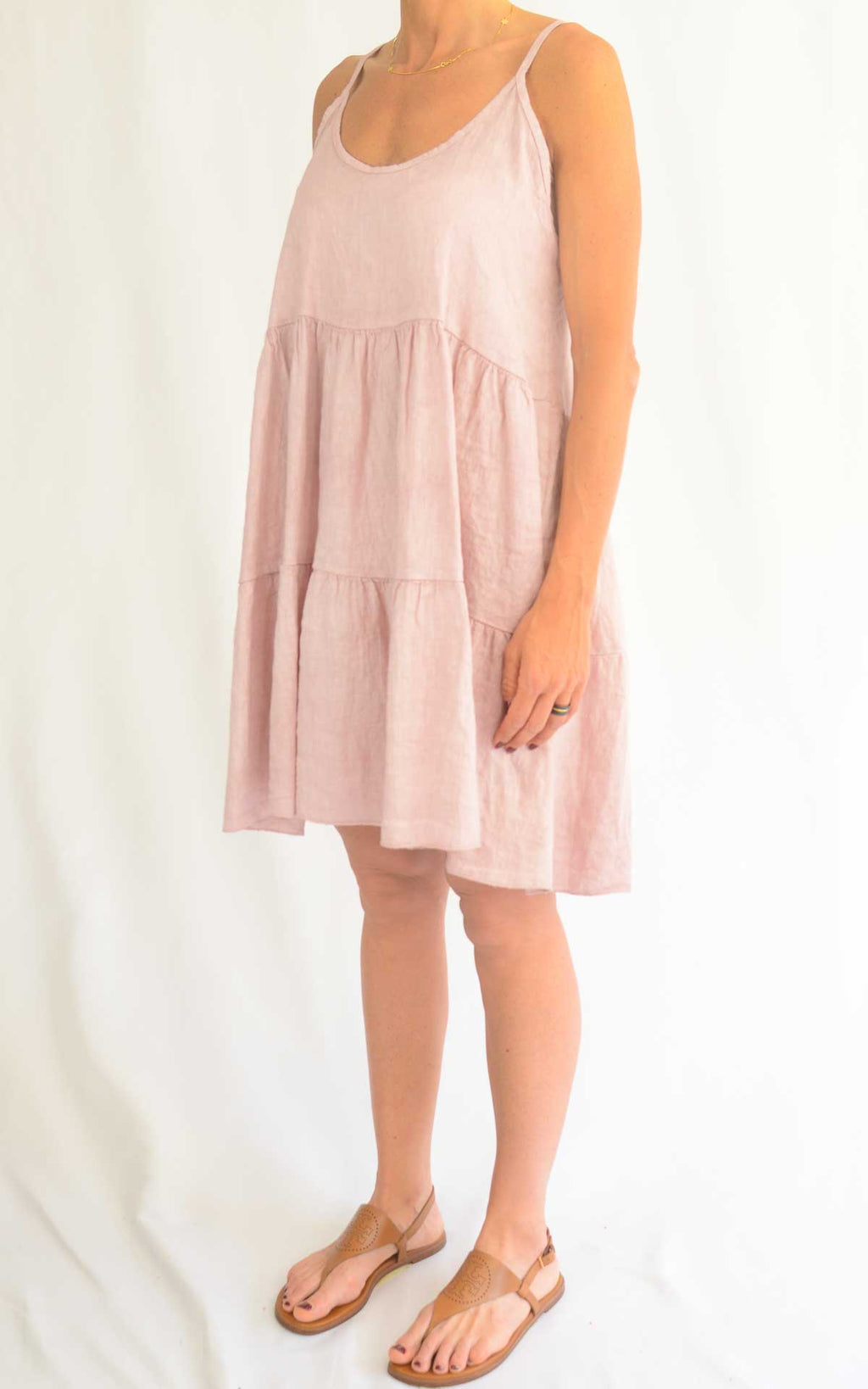 Off-on - Abito in lino con fiocco - Rosa