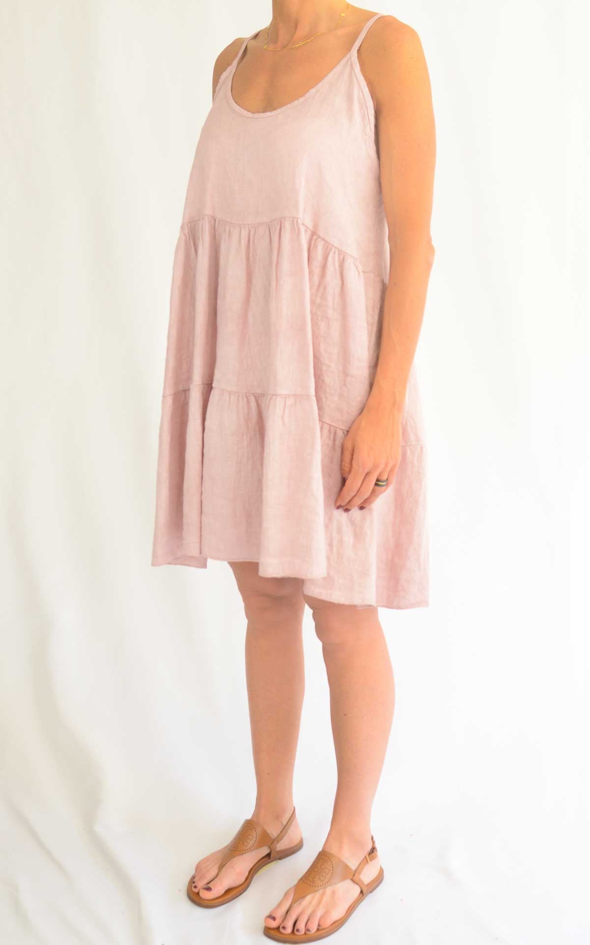 Off-on - Abito in lino con fiocco - Rosa