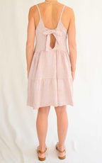 Off-on - Abito in lino con fiocco - Rosa