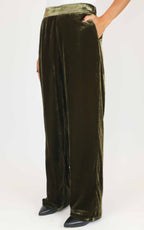 Wu'Side - Pantalone velluto liscio - Verde olio scuro