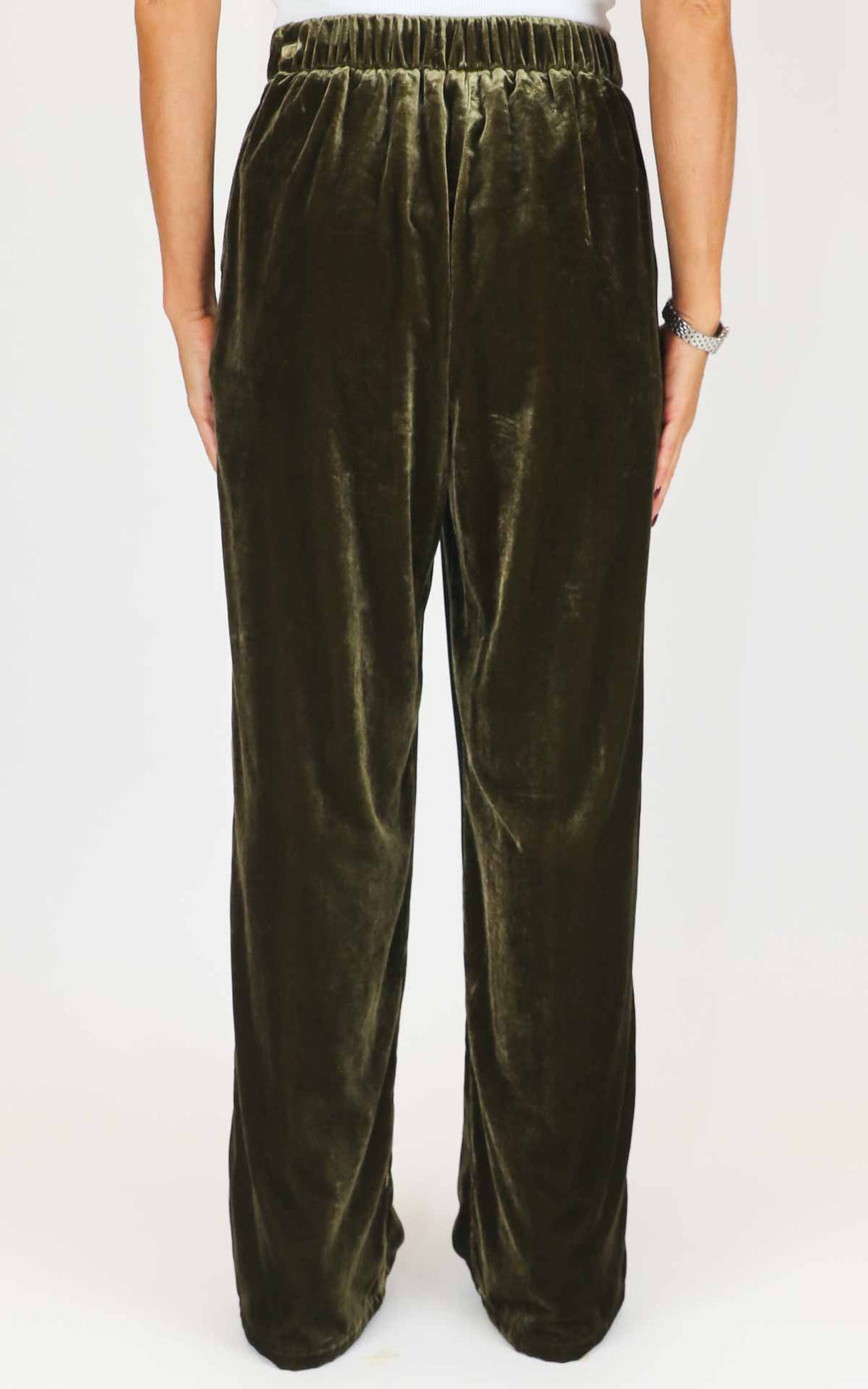 Wu'Side - Pantalone velluto liscio - Verde olio scuro