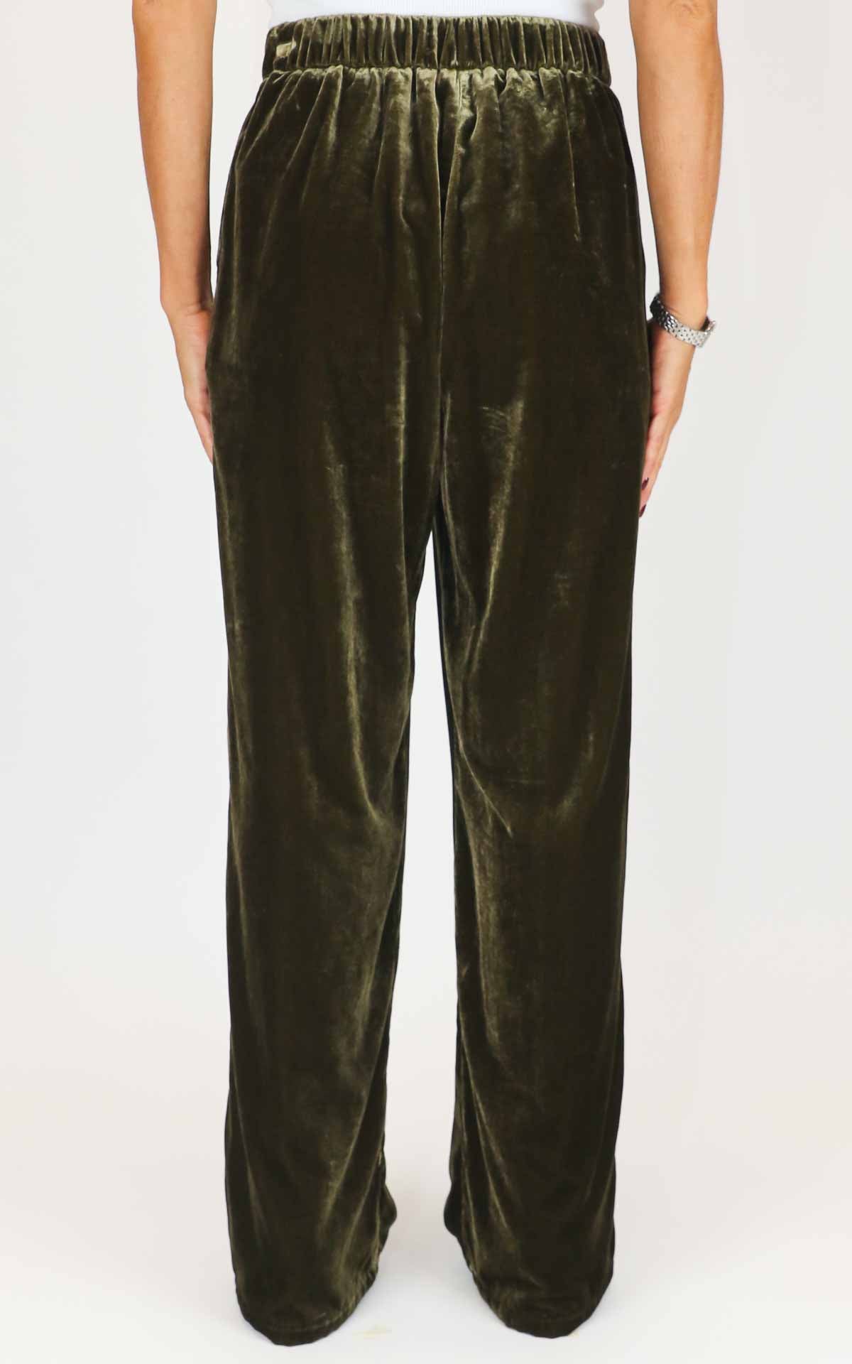 Wu'Side - Pantalone velluto liscio - Verde olio scuro