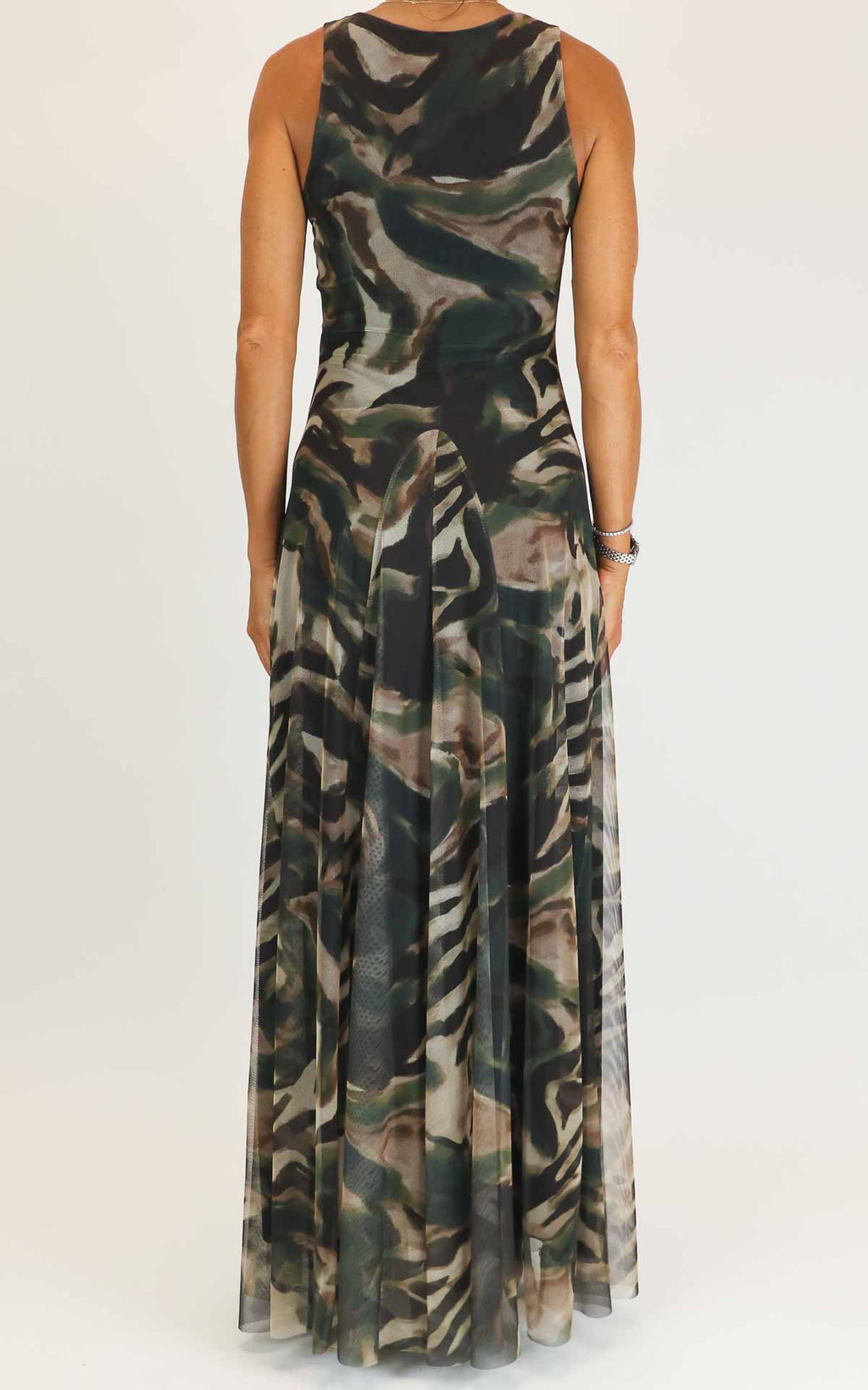 Susymix - Abito lungo in tulle - Militare