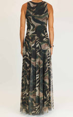 Susymix - Abito lungo in tulle - Militare