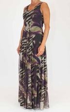 Susymix - Abito lungo in tulle - Prugna