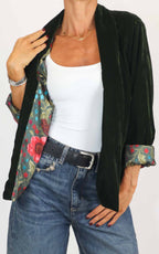 Wu'Side - Kimono corto in velluto liscio - Verde