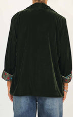 Wu'Side - Kimono corto in velluto liscio - Verde