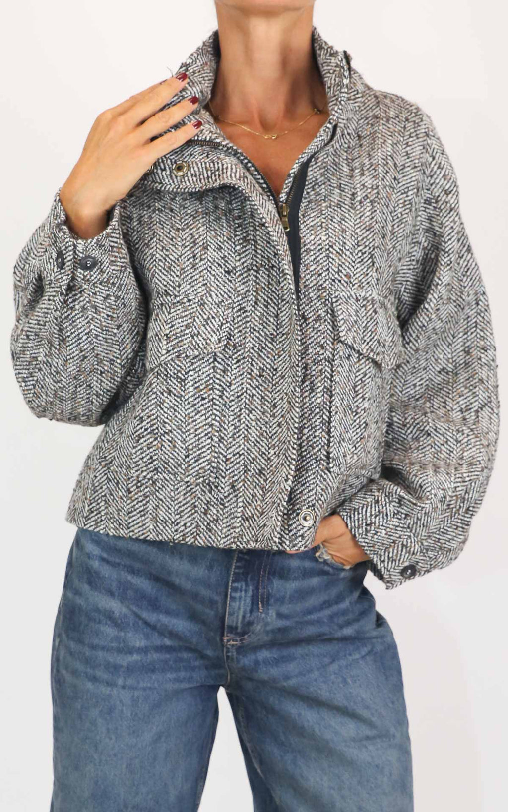 Eco - Bomber spigato - Marrone