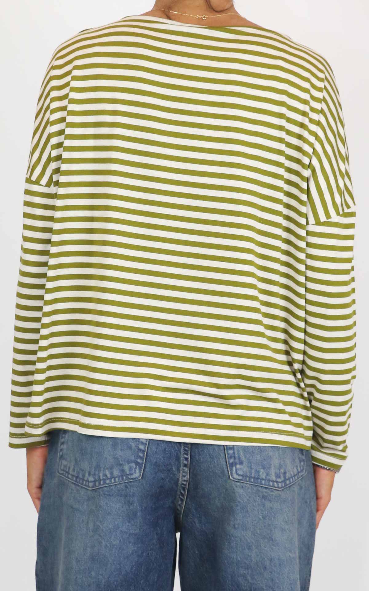 Susymix - Maglia over riga - Verde oliva