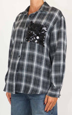 Susymix - Camicia con tasca paillettes - Nero