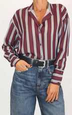 Susymix - Camicia stampa riga - Vino
