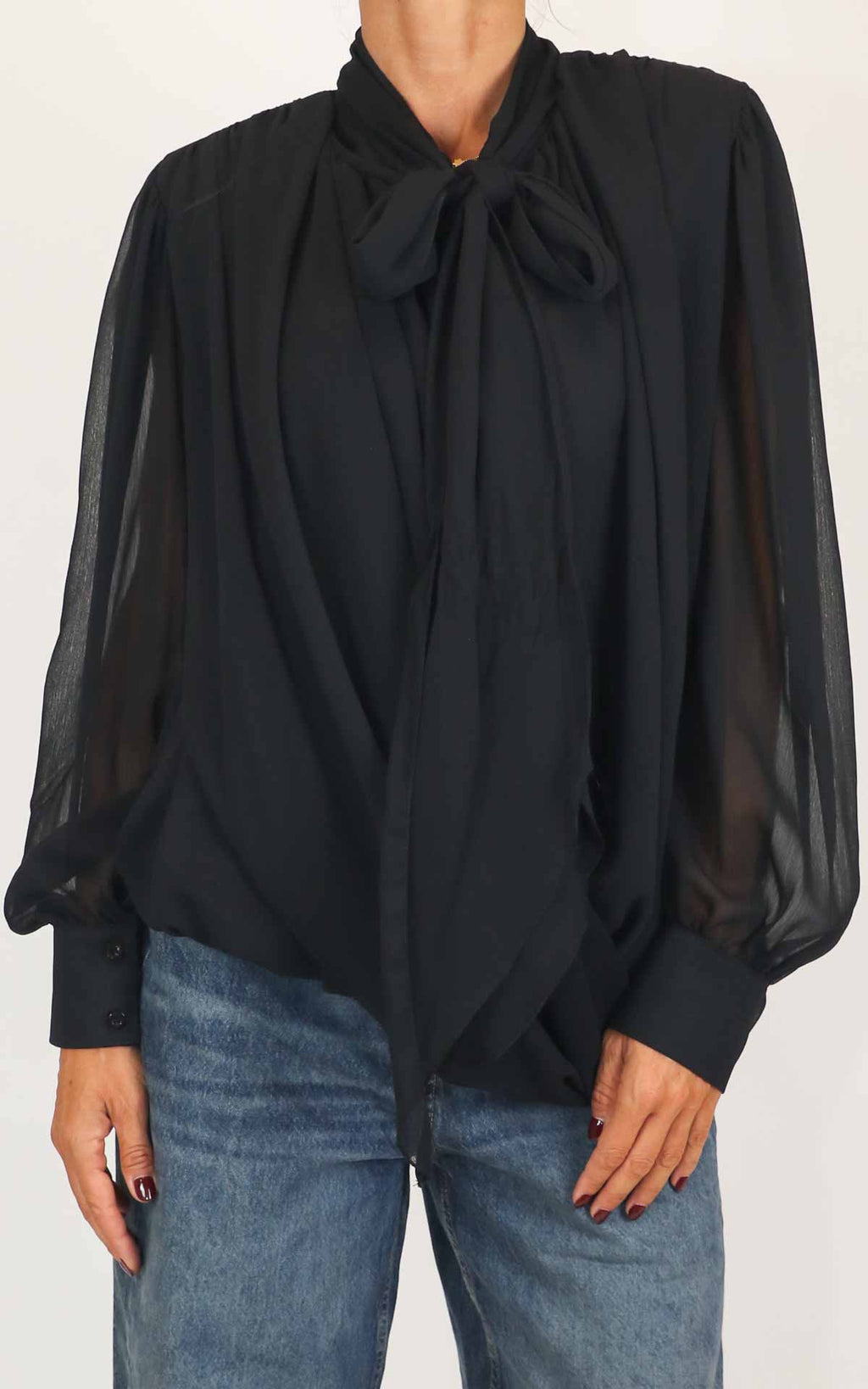 Susymix - Blusa fiocco - Nero
