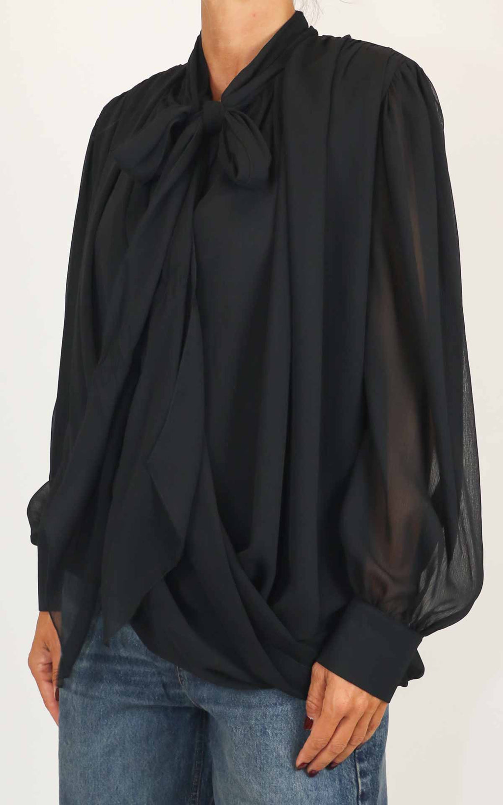 Susymix - Blusa fiocco - Nero
