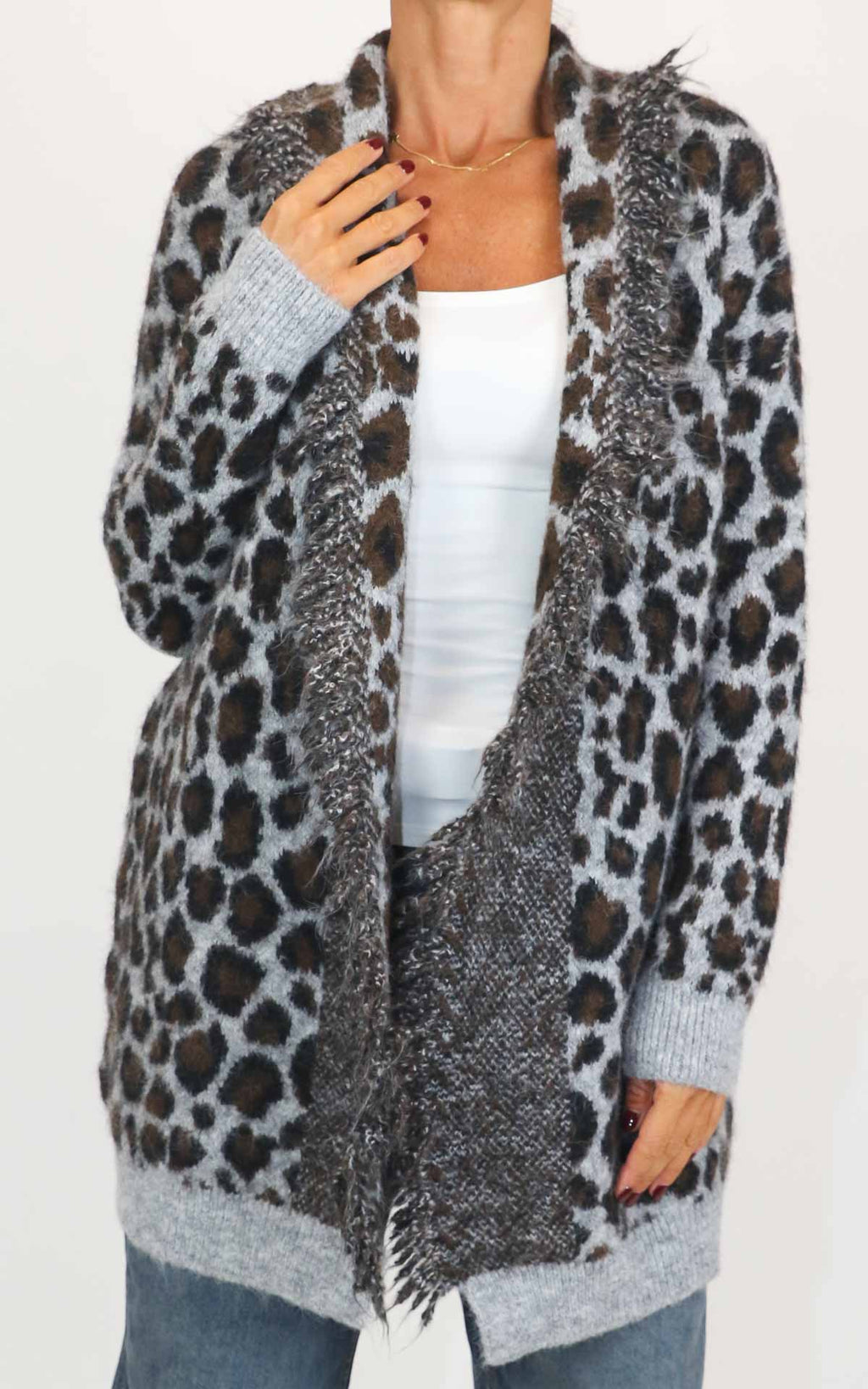 Susymix - Cardigan lungo maculato - Antracite