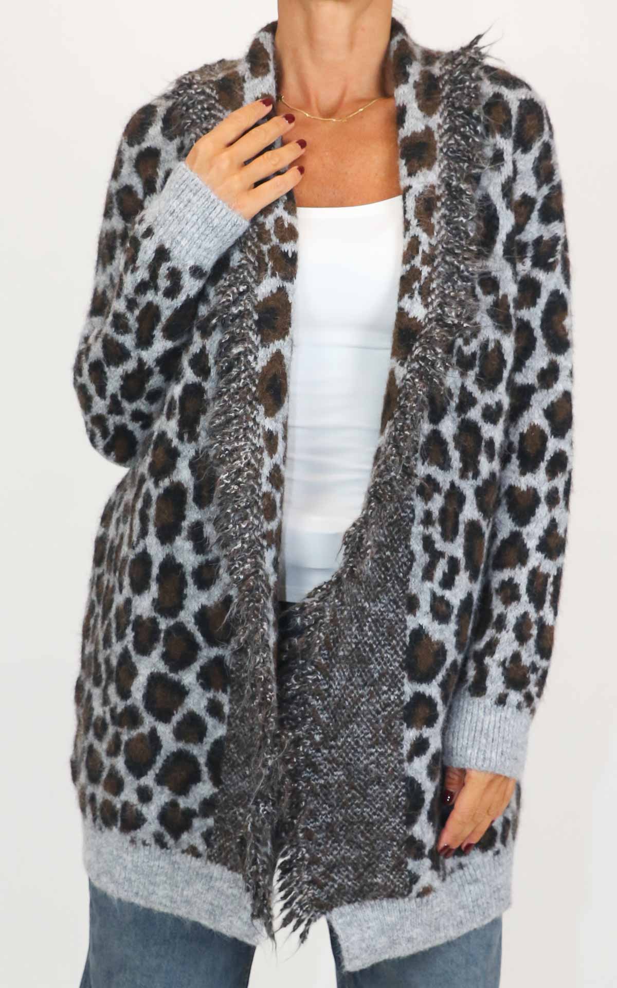 Susymix - Cardigan lungo maculato - Antracite