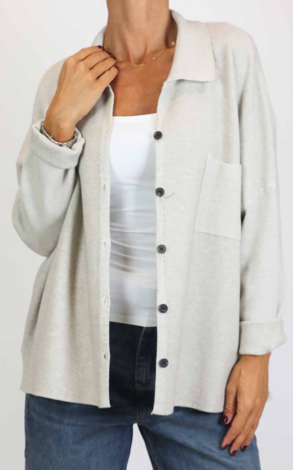 Initial - Giacca in maglia over - Avorio