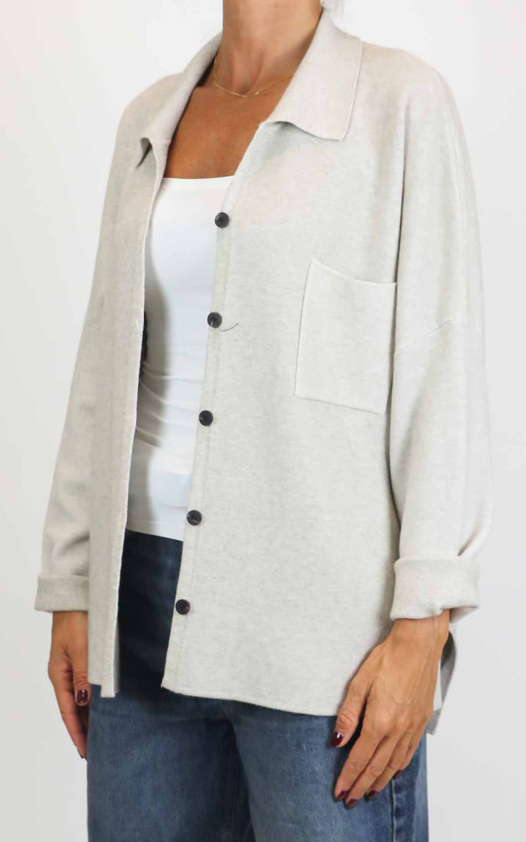Initial - Giacca in maglia over - Avorio