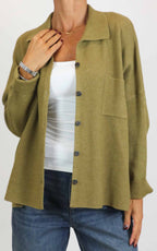 Initial - Giacca in maglia over - Verde olio