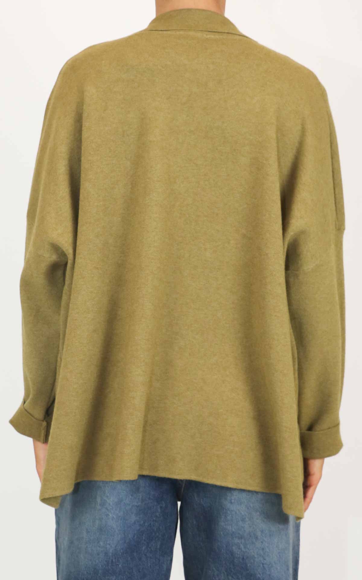 Initial - Giacca in maglia over - Verde olio