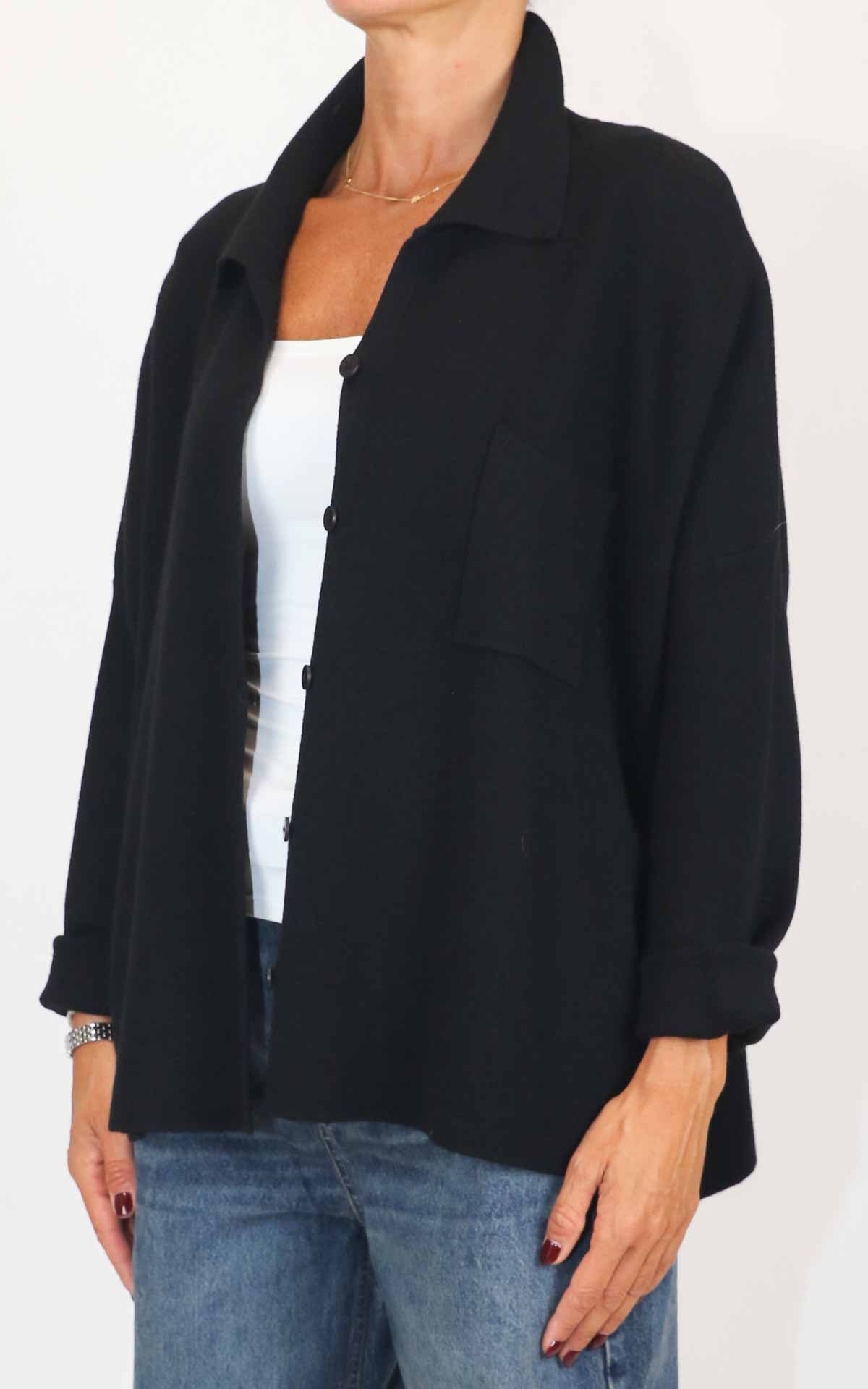 Initial - Giacca in maglia over - Nero