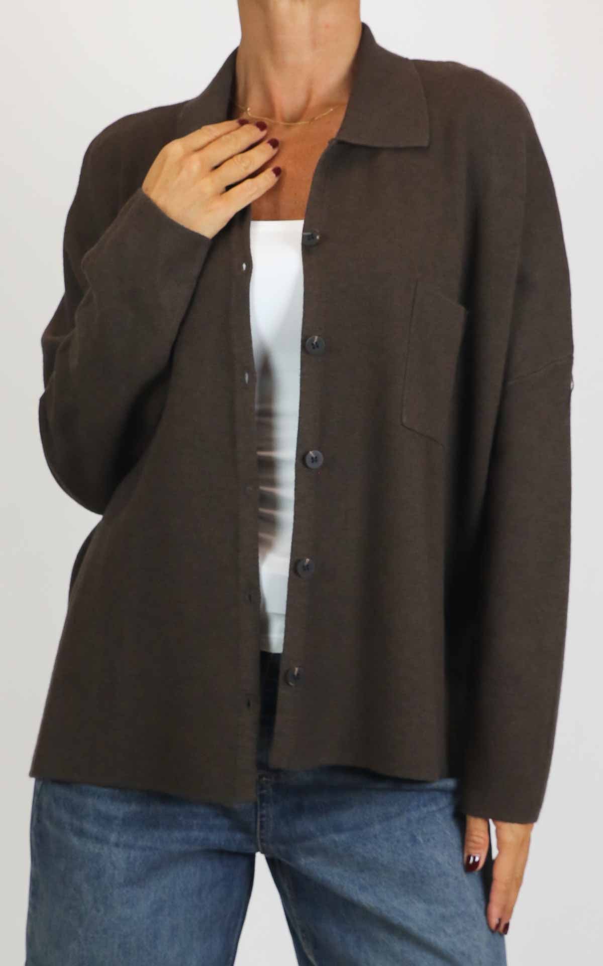 Initial - Giacca in maglia over - Moro