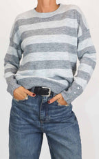 Susymix - Maglia rigata - Grigio perla