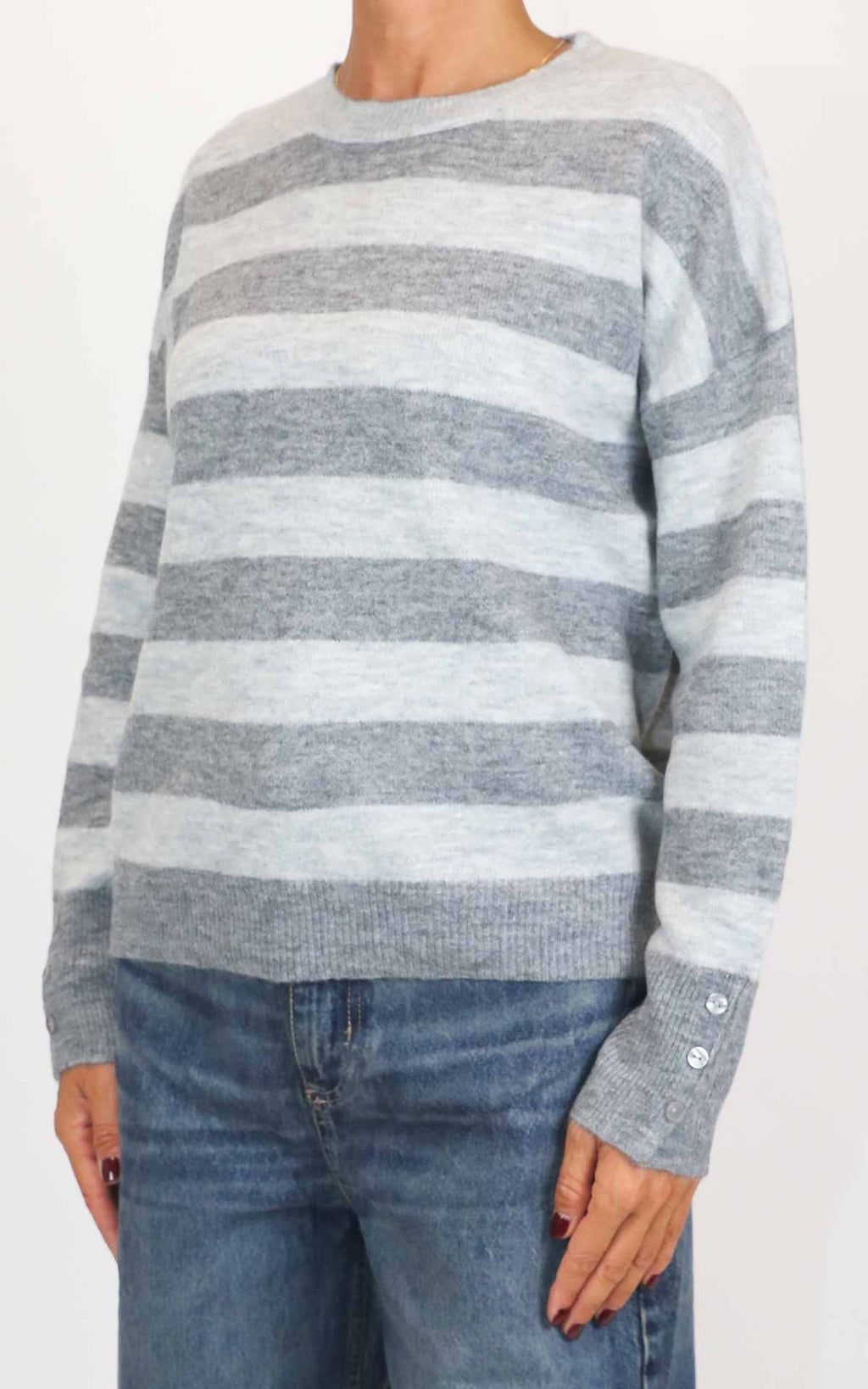 Susymix - Maglia rigata - Grigio perla